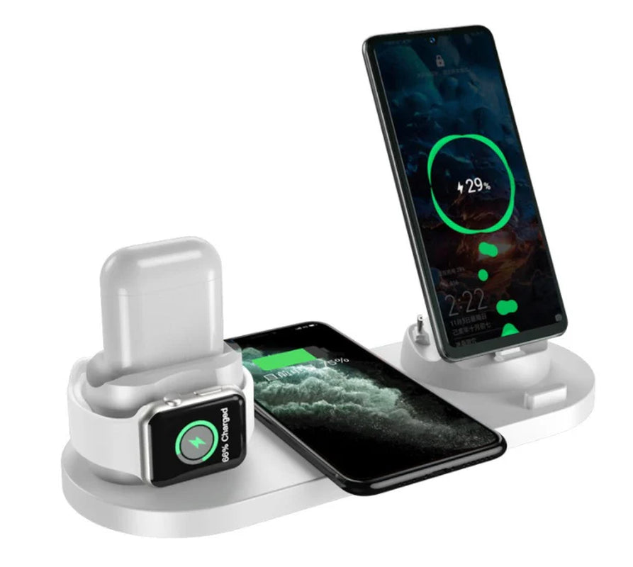 Wireless Charger for Iphone Fast Charger for Phone Fast Charging Pad for Phone Watch 6 in 1 Charging Dock Station