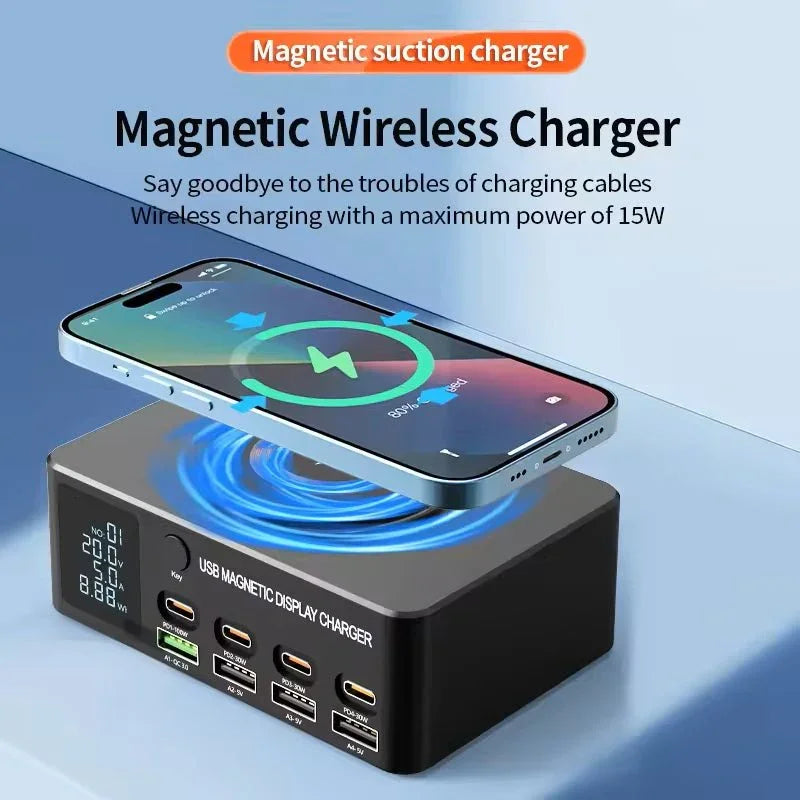 220W GaN Fast Charging Hub with USB - C & QC3.0 - SkyCo