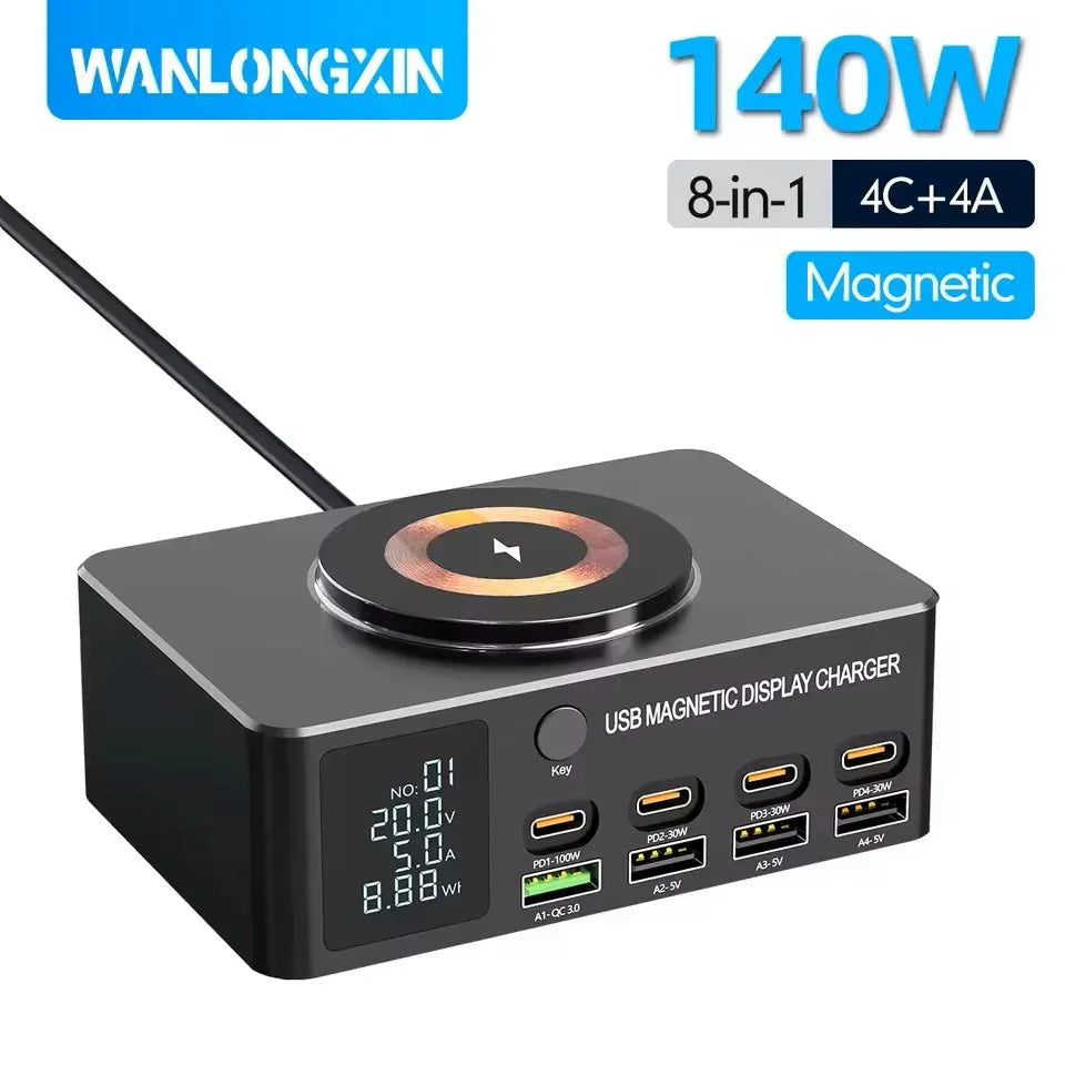 220W GaN Fast Charging Hub with USB - C & QC3.0 - SkyCo