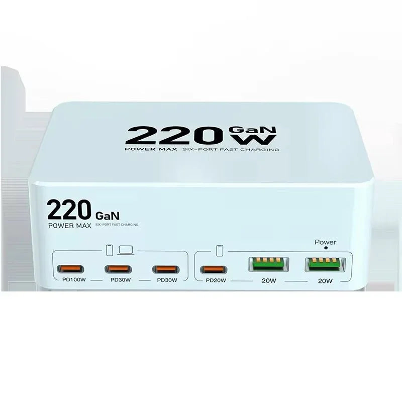 220W GaN Fast Charging Hub with USB - C & QC3.0 - SkyCo