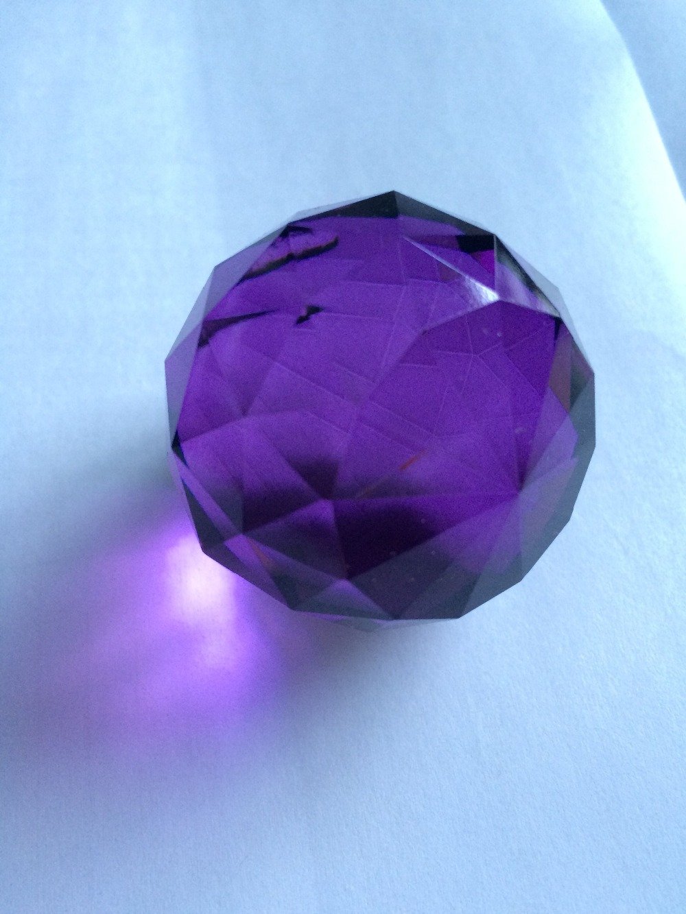 Purple Faceted Glass Prisms Set